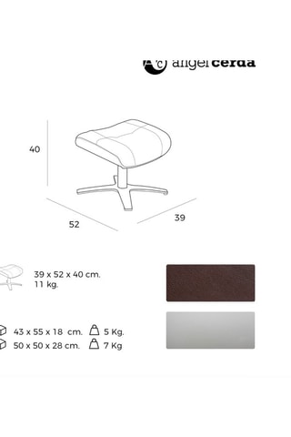 Repose-pieds - Marron foncé - En cuir