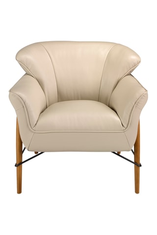 Fauteuil - Beige - En cuir