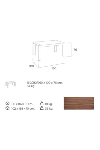 Table à manger extensible en noyer