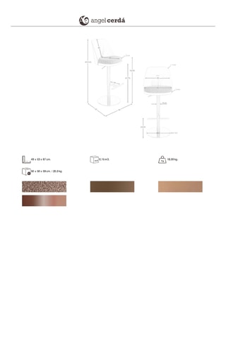 Tabouret de bar - 160 x 76 x 90 cm