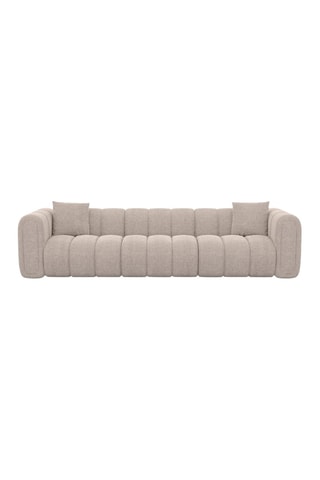Canapé droit Luma - Beige - 3 places - Tissu structuré