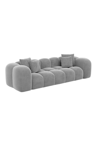 Canapé droit Nuvola - Gris clair - 3 places - Tissu velours