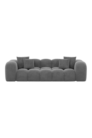 Canapé Nuvola - Gris foncé - 3 places - Tissu toucher velours