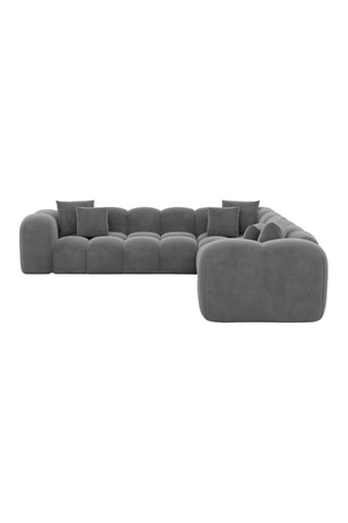 Canapé d'angle Nuvola - Gris foncé - 6 places - Tissu toucher velours