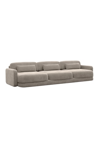Canapé droit Migala - Beige foncé - 3 places - Tissu velours