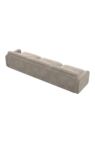 Canapé droit Migala - Beige foncé - 3 places - Tissu velours