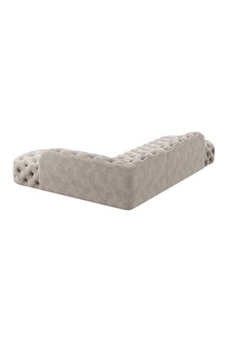 Canapé d'angle droit Honey - Crème - 6 places - Tissu toucher velours