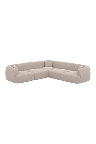 Canapé d’angle Ozura - Beige - 6 places - Tissu structurel