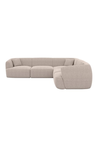 Canapé d’angle Ozura - Beige - 6 places - Tissu structurel