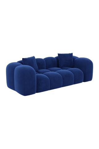 Canapé Nuvola - Bleu foncé - 2 places -  Tissu toucher velours