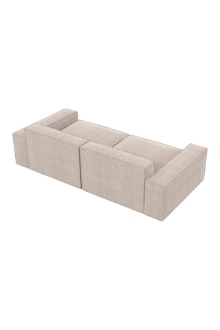 Canapé droit Lionel - Beige - 3 places - Tissu structuré