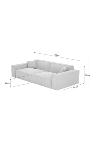 Canapé droit Lionel - Beige - 3 places - Tissu structuré