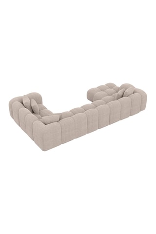 Canapé d'angle droit panoramique Nuvola - Beige - 7 places - Tissu structurel