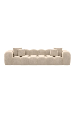 Canapé Nuvola - Crème - 4 places - Tissu toucher velours