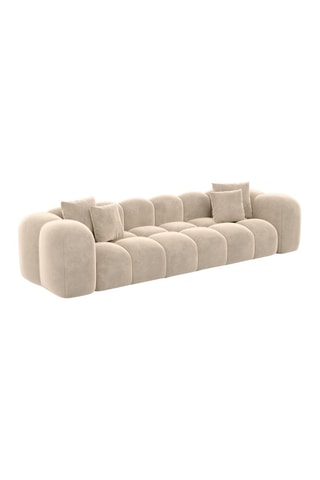 Canapé Nuvola - Crème - 4 places - Tissu toucher velours
