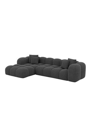 Canapé d’angle gauche Nuvola - Anthracite - 5 places - Tissu
