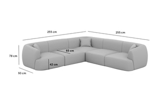 Canapé d’angle Ozura - Anthracite - 6 places - En tissu structurel