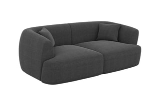 Canapé Ozura - Anthracite - 2 places - En tissu structurel