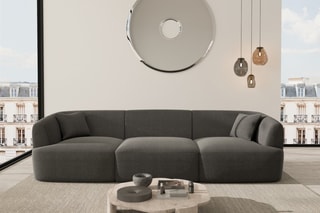 Canapé Ozura - Anthracite - 3 places - En tissu structurel