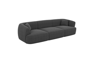 Canapé Ozura - Anthracite - 3 places - En tissu structurel