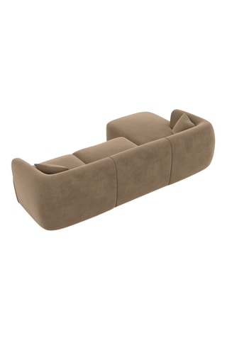 Canapé d'angle gauche Ozura - Marron - 5 places - En tissu velours