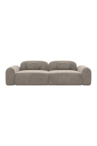 Canapé Labucca - Beige foncé - 2 places - Toucher velours
