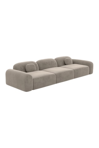 Canapé Labucca - Beige foncé - 4 places - Toucher velours