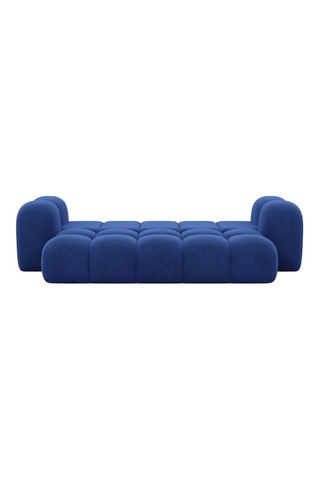 Canapé convertible - Bleu - 3 places - En tissu velours