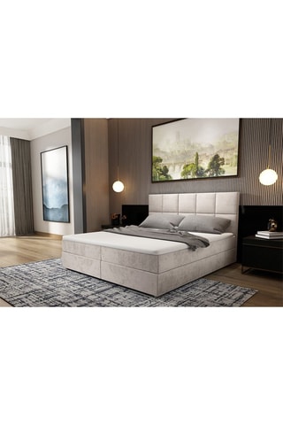 Lit-coffre avec sommier Beatrix - Beige