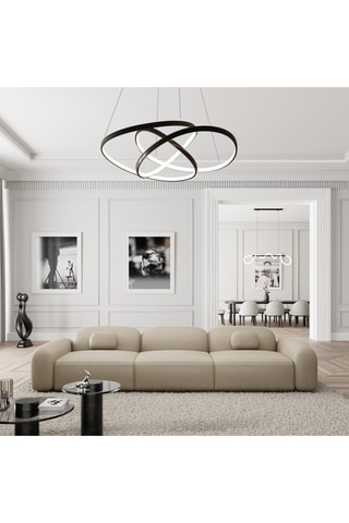 Canapé Labucca - Beige - 4 places - En cuir véritable
