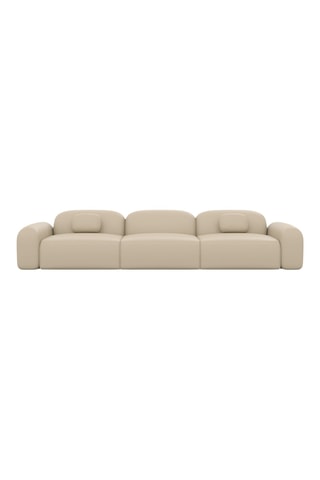 Canapé Labucca - Beige - 4 places - En cuir véritable