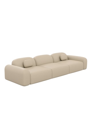 Canapé Labucca - Beige - 4 places - En cuir véritable