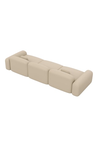 Canapé Labucca - Beige - 4 places - En cuir véritable