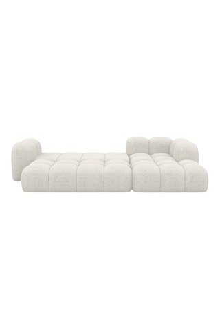 Canapé d'angle gauche convertible Nuvola - Blanc cassé - 5 places - En tissu bouclé