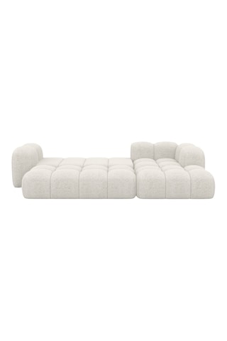 Canapé d'angle droit convertible Nuvola - Blanc cassé - 5 places - En tissu bouclé