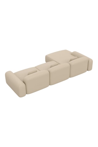 Collection Labucca - Canapé d'angle gauche - Beige - 5 places - En cuir véritable