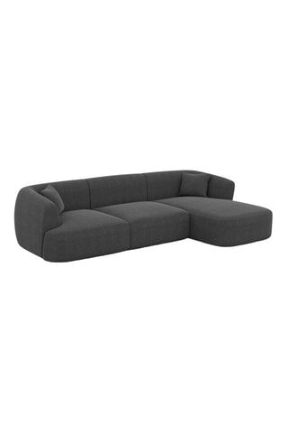 Canapé d'angle droit Ozura - Anthracite - 5 places - En tissu structuré