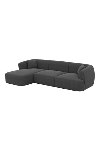 Canapé d'angle gauche Ozura - Anthracite - 5 places - En tissu structuré