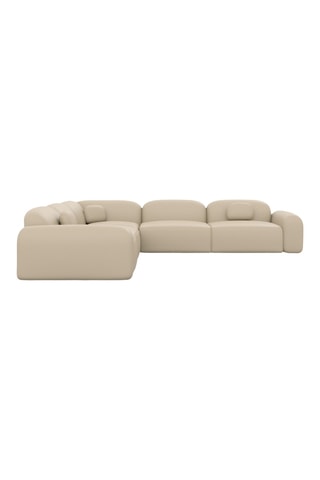 Collection Labucca - Canapé d'angle réversible - Beige - 6 places - En cuir véritable doux