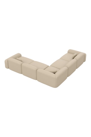 Collection Labucca - Canapé d'angle réversible - Beige - 6 places - En cuir véritable doux