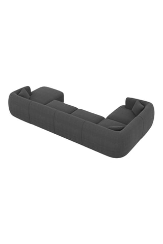 Canapé d'angle panoramique droit Ozura - Anthracite - 7 places - En tissu structuré