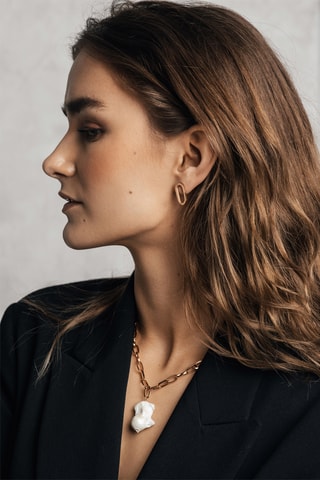 Orecchini a lobo e orecchini Agathe - Dorato