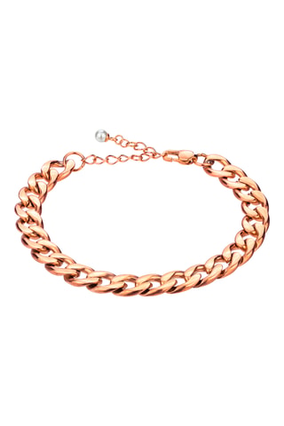 Cofanetto orologio al quarzo placcato Ion oro rosa e diamanti e gourmette Florence