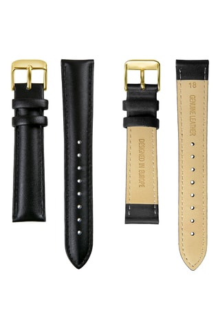 Orologio al quarzo in pelle Mireille - Nero e dorato