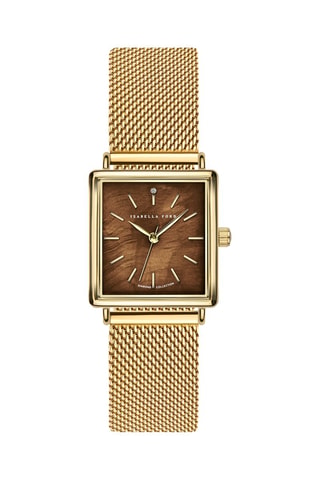 Reloj de cuarzo de acero, nácar y diamante Marie