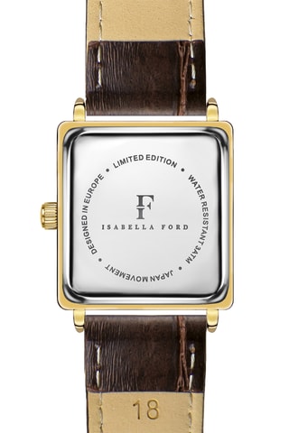 Orologio al quarzo in vera pelle Isadora - Marrone e dorato