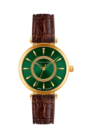 Orologio al quarzo in pelle e diamante Nathalie