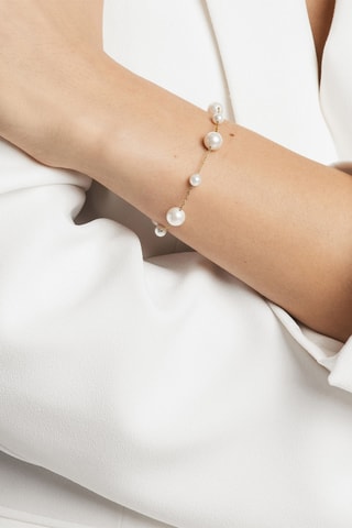 Orologio al quarzo placcato Ion oro giallo e diamante e bracciale Elodie