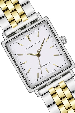 Cofanetto orologio al quarzo e bracciale in acciaio Rosalie - Argentato e dorato