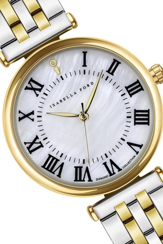 Cofanetto orologio al quarzo e bracciale in acciaio con perla Elodine - Argentato e dorato